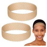 WILLBOND 2 Pieces Silicone Wig Grip Band Adjustable Silicone Wig Headband Non Slip Strong Holder for Men Women Sports Yoga(Light Brown)