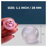 Capsule Vending Machine Round 50 pcs 1.1 inch (28mm) - Gumball Machine Capsules Bulk Clear Container - Easter Basket Stuffers Birthday Gifts Pinata Stuffers DIY Craft Supplies - Clear Capsules Empty
