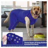 IDOMIK Dog Recovery Suit,Dog Leg Sleeve to Stop Licking Rear Legs,Thigh Wound Protective Sleeve,Male Female Pet Surgical Clothes,Doggy Surgical Suit with Pants Cover,Cone Collar Alternative,Blue,3XL