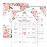 Bridal Shower Bingo Games, Blush Pink Floral Wedding Party Games, Find The Guest Bingo - Bachelorette Party Games, Engagement Party Game Ideas, Tea Party Decor Supplies Favors, (25 Cards) -01