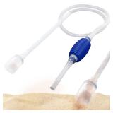 SunGrow Water Siphon Pump for Fish Tank with Priming Bulb, 3.5" Nozzle Net, 65-Inches, Long Nozzle Sand Cleaning Kit, Fish Gravel Vacuum to Clear Water, Aquarium Siphon Tank, 2-Minutes to Assemble