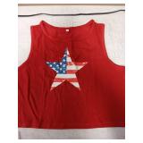 Patriotic American Flag Star Tank Top Size L