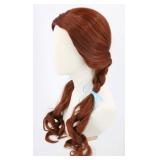 Topcosplay Women Wig Reddish Brown Long with Braids Cosplay Halloween Costume Wigs