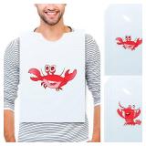 Geyoga 30 Pieces Bibs Bulk 23 Inch Crawfish Boil Seafood Party Supplies Disposable Plastic Funny Bibs for Adult Size(Lobster, Crab)