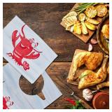 Geyoga 30 Pieces Bibs Bulk 23 Inch Crawfish Boil Seafood Party Supplies Disposable Plastic Funny Bibs for Adult Size(Lobster, Crab)