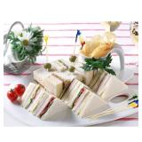 BLUE TOP 400pcs 4 Inch Wood Frill Picks Toothpicks,Frill Toothpicks,Decorative Sandwiches Picks,Cocktail Party Toothpicks for Drink and Appetizers,Great to use at Valentines Day and Parties.