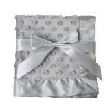 American Baby Company Heavenly Soft Chenille Security Blanket, 2-Layer Design with Minky Dot & Silky Satin, Gray, 14" x 14" for Boys and Girls
