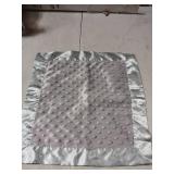 American Baby Company Heavenly Soft Chenille Security Blanket, 2-Layer Design with Minky Dot & Silky Satin, Gray, 14" x 14" for Boys and Girls