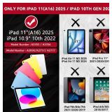 ZoneFoker Case for iPad (A16) 11th/10th Generation 11/10.9 inch 2025/2022, Heavy Duty Military Grade Shockproof Rugged Cover with Pencil Holder/Stand for i Pad 11th / 10 th Gen (Black)