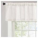 DriftAway Linen Textured Curtain Valances for Windows Light Filtering 3 Inch Rod Pocket Farmhouse Country Rustic Kitchen Valances for Bedroom Living Room Bathroom 14 inch Length Ivory White