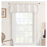 DriftAway Linen Textured Curtain Valances for Windows Light Filtering 3 Inch Rod Pocket Farmhouse Country Rustic Kitchen Valances for Bedroom Living Room Bathroom 14 inch Length Ivory White