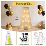 Mixifox 3FT Marquee Letters A, Large Light Up Letters 3 Feet Tall with Lights, Big Baby Letter for Baby Shower, Wedding, Engagement, Graduation, Birthday Party Decorations, Pre-Cut Foam Board Kit