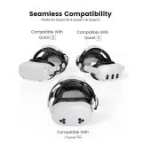 Kawaye for Meta Quest 3S/Quest 2/Quest 3 Head Strap, Double Knobs Adjustable Elite Strap Replacement,VR Headset Strap with Two Large Support Pad Enhanced Support, Reduce Pressure-MQ2000