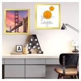 ijuerybai Gold 11x11 Picture Frame Set of 3, High Transparent Frame for 11 By 11 Square Photo Collage Canvas Poster Size Wall Mount and Tabletop Horizontally Vertically (Gold, 11 x 11 inches)