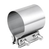EVIL ENERGY 3.0 Inch Exhaust Clamp,Butt Joint Band Clamp Sleeve Coupler Stainless Steel for Pipes,Mufflers,Catalytic Converters 4PCS
