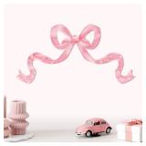Zonon Metal Pink Bow Decor Room Art 15.75 x 7.87 Inch Coquette Bow Wall Art for Girls Cute Girly Preppy Aesthetic Wall Decor for Home Dorm Decoration Christmas Party Gift for Girls Teens Women