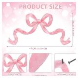 Zonon Metal Pink Bow Decor Room Art 15.75 x 7.87 Inch Coquette Bow Wall Art for Girls Cute Girly Preppy Aesthetic Wall Decor for Home Dorm Decoration Christmas Party Gift for Girls Teens Women