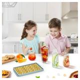 WIBIMEN Mini Ice Cube Trays, Small Tiny Round Pebble Crushed Nugget Ice Trays for Freezer with Lid - Chilling Drinks Coffee Juice(1 Pack/0.55In - Blue)