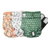 Pet Parents Washable Dog Diapers (3pack) + Extendrs of Durable Doggie Diapers, Premium Dog Diapers Female (Large, Daisy)