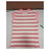 AlvaQ Striped Dresses for Women 2025 Summer Casual Loose Sleeveless Colorblock Short Mini Dress with Pocket Pink Small