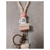 Idefair Badges Teacher Lanyard with ID Holder, Cute Wood Beaded Lanyard for Keys, Women