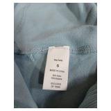 Light Blue Quarter-Zip Athletic Hoodie-Sm