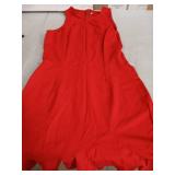 Red Sleeveless A-Line Dress-S