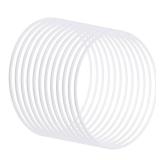 PATIKIL 12 Inch Dream Catcher Rings, 12 Pcs Plastic Macrame Wreath Floral Round Ring Hoop for Home Car DIY Craft Wedding Wall Hanging Decorations, White