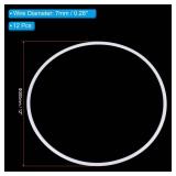 PATIKIL 12 Inch Dream Catcher Rings, 12 Pcs Plastic Macrame Wreath Floral Round Ring Hoop for Home Car DIY Craft Wedding Wall Hanging Decorations, White