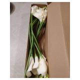 Letjolt Artificial Calla Lily White Flowers 12Pcs Fake Flower Bouquet for Home Decoration Wedding Party Decor, Yellow White
