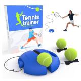 CHEGIF Tennis Trainer Rebound Ball with 3 String Balls, Portable Tennis Training Tool Suitable for Beginners Sport Exercise-Blue