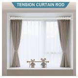 ZOCONE Tension Curtain Rod 51-168 In (4.25-14 Ft), Extra Long Outdoor Curtain Rod for Patio, Shower Curtain Rod No Drilling for Bathroom Window, Christmas Garland Tension Rod Renter Friendly, White