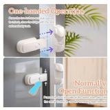 EUDEMON 1 Pack Updated Child Proof Refrigerator/Fridge/Freezer Door Lock Apply to Max 1"(25mm) Sealing Strip for Toddlers and Kids, no Tools Need or Drill (White)