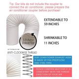 Portable AC Window Vent Kit, Adjustable Vertical/Horizontal Sliding Window Kit Plate For AC Unit, Seamless Portable AC Window Seal With 5.9 Inch Diameter, 59 Inch Length Exhaust Hose