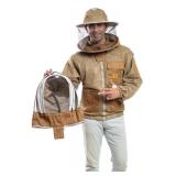 Massive Bee Store -- Beekeeping Fully Ventilated Jacket in Multi-Color with Round Veil (S, Khaki with Two Veils)