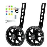 DDJKCZ Training Wheels for Kids Bicycle,Flash Mute Big Wheel Compatible for 12 14 16 18 20 inch Single Speed Bike (black)
