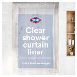 CLOROX Shower Curtain Liner, Premium Medium-Weight Durable Waterproof 6g PEVA for Bathroom with Weighted Magnets, Extra Long 54" x 78", Clear 1 Pack