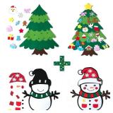 CDLong DIY Felt Christmas Tree & Snowman Set - 2 Pack Xmas Gifts for Kids - Wall Hanging Detachable Felt Christmas Tree for Toddlers