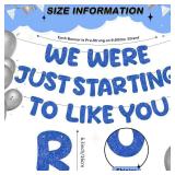 Fulmoon We Were Just Starting to Like You Banner Going Away Party Retirement Sign Farewell Decorations Good Luck Goodbye Moving Graduation Party Supplies and Gifts(Navy Blue)