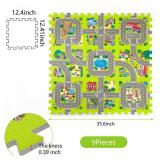 PLAY 10 Baby Play Mats for Floor, Foam Play Mat, Interlocking Foam Tiles City Road Track Puzzle Mat 9 Pieces