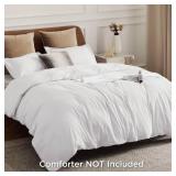 Bedsure Duvet Cover California King Size - Soft Double Brushed Bedding Set for Kids & Adults, Zipper Closure, 3 Pieces, Includes 1 Duvet Cover (104x98) & 2 Pillow Shams, NO Comforter, White
