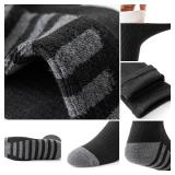 JOYNÃE 8 Pairs Mens Crew Work Cushion Socks Long Athletic Running Socks Workout Breathable Socks,Black,Sock Size:10-13