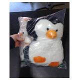 Harrycle 5 Pcs Penguin Plush Toy Set 14 Inch Christmas Mommy Penguin Stuffed Animal with 4 Cute Babies in Zippered Belly Soft Cuddly Plushie for Kids Gifts New Year Gifts(Lovely Style)