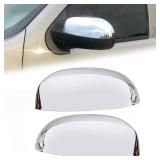 HECASA Pair Chrome Mirror Half Caps Compatible with 2007-2014 Chevy Silverado GMC Sierra Avalanche Tahoe Suburban Yukon Escalade ESV EST LH & RH Side View Upper Mirror Cover