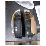 HECASA Pair Chrome Mirror Half Caps Compatible with 2007-2014 Chevy Silverado GMC Sierra Avalanche Tahoe Suburban Yukon Escalade ESV EST LH & RH Side View Upper Mirror Cover