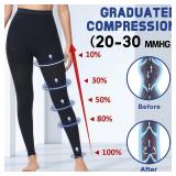 beister Medical Compression Pantyhose for Women & Men, 20-30mmHg Graduated Support Tights, Opaque Footless Waist High Compression Stockings & Leggings for Varicose Veins, Edema, Flight, DVT