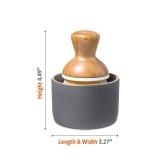 Full Circle Bubble Up Bamboo Dish Brush & Ceramic Soap Dispenser-Family Safe, Formaldehyde-Free-Kitchen Scrub Brush for Dishes, Nonstick & Cast Iron,Gray