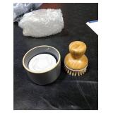 Full Circle Bubble Up Bamboo Dish Brush & Ceramic Soap Dispenser-Family Safe, Formaldehyde-Free-Kitchen Scrub Brush for Dishes, Nonstick & Cast Iron,Gray