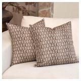 DOMVITUS Floral Pillow Covers Set of 2, Throw Pillow Covers 20x20, Floral Print Neutral Accent Decorative Pillow Covers for Living Room, Bed, Cognac Brown