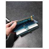 Defencase Compatible with Samsung Galaxy S22 Ultra Case Wallet with RFID Blocking Card Holder for Women Men, PU Leather Magnetic Snap Flip Zipper Strap Phone Case Fit for Galaxy S22 Ultra 5G, Green